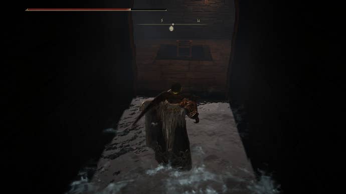 Ladder going down through a hidden path under a waterfall