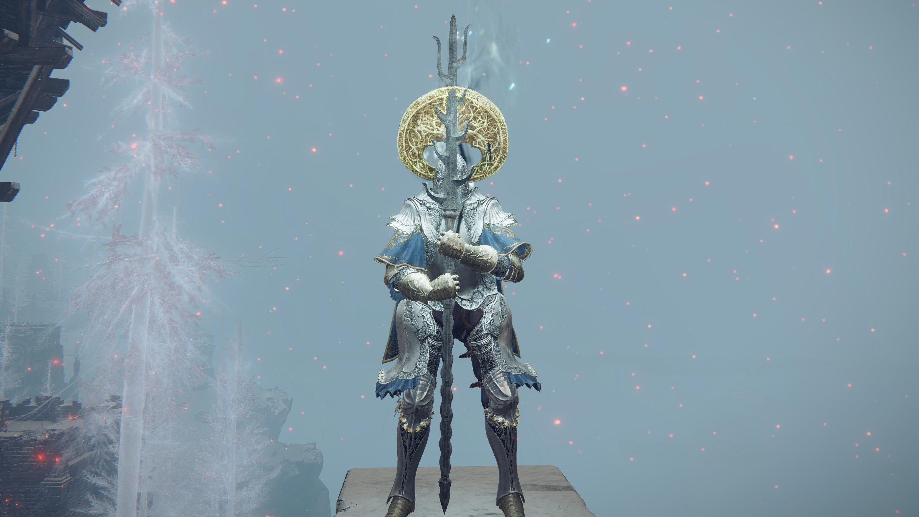 A warrior holds the Death Ritual Spear in Elden Ring.