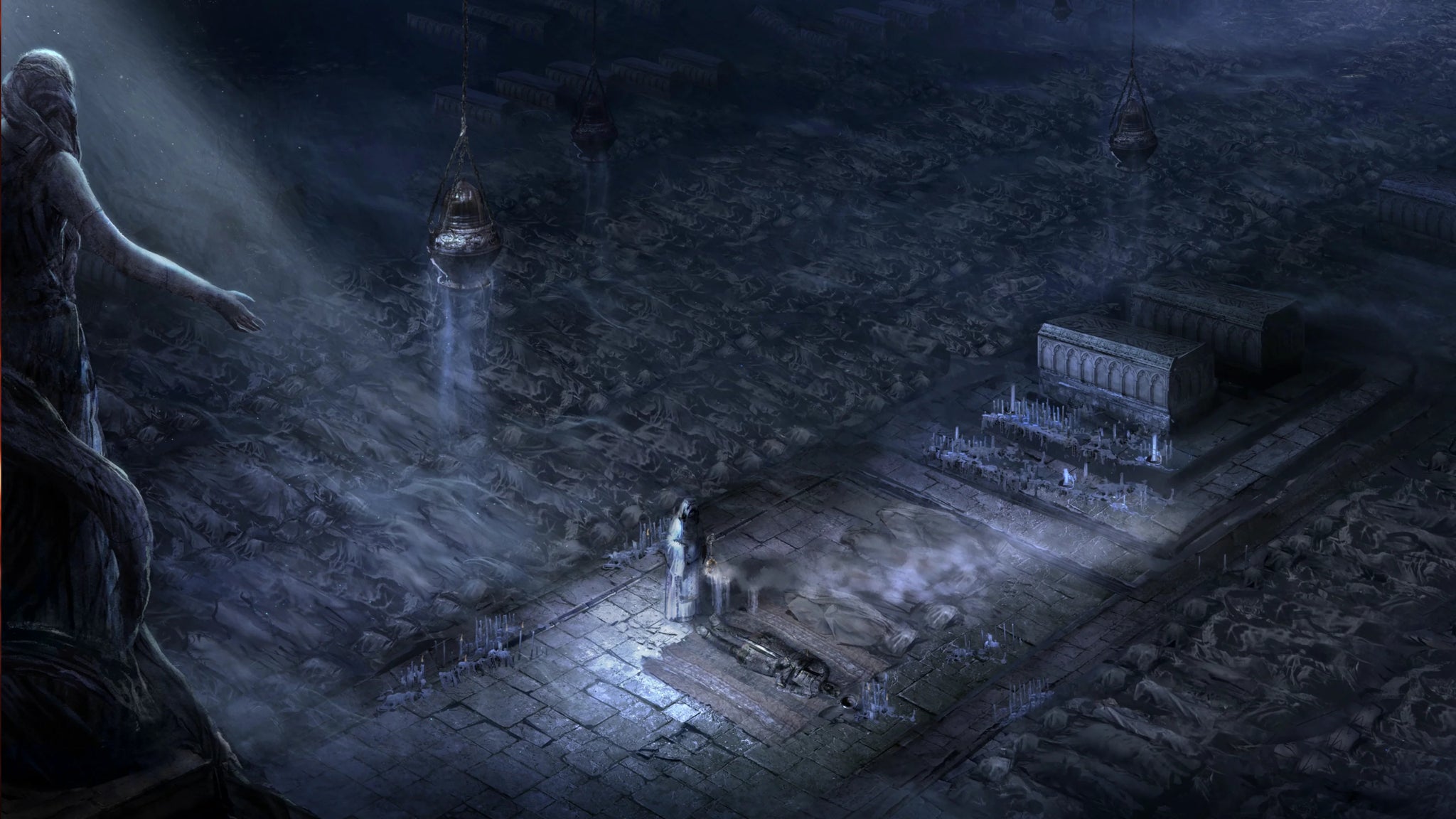 A mausoleum of fallen Tarnished, as shown in the Elden Ring opening cinematic. - 27
