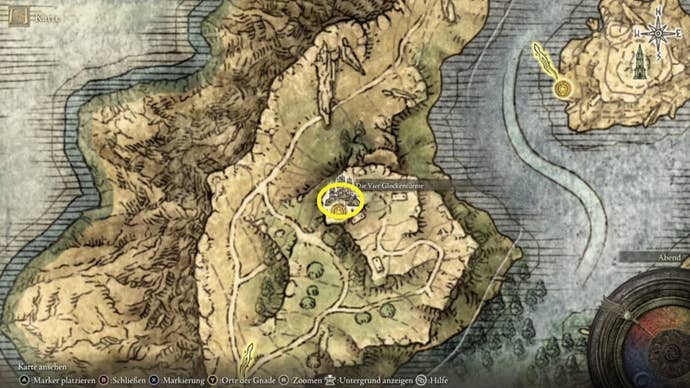 elden ring the four belfries teleporter map location