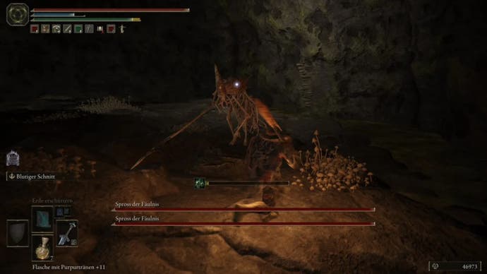 elden ring two Kindred of Rot enemies in seethewater cave