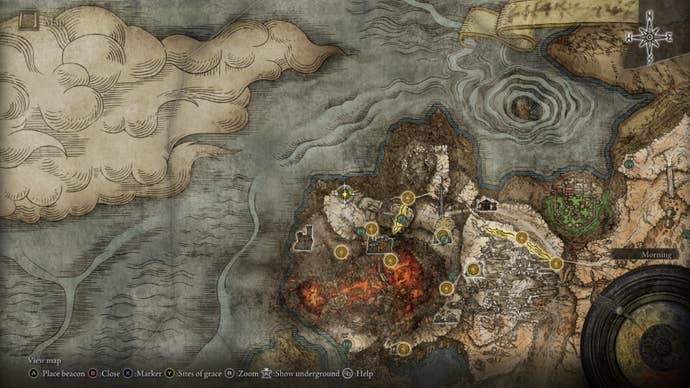 Elden Ring Volcano Manor Golden Seed map location