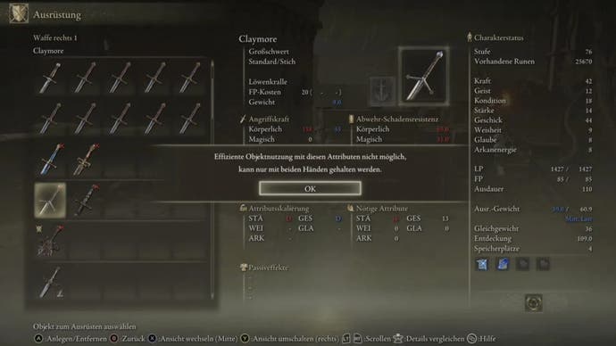 elden ring weapon menu dual-wielding availability notice