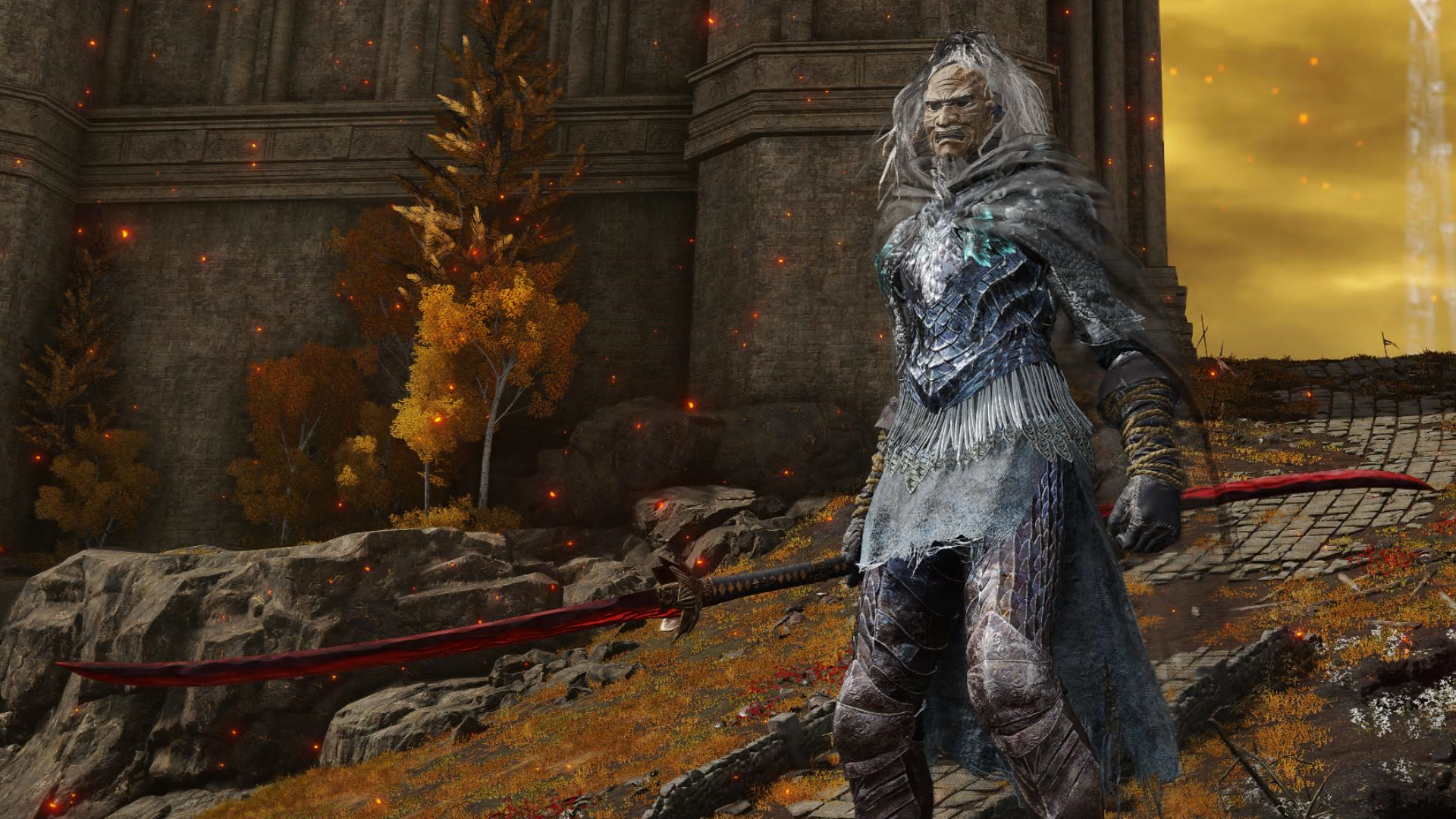 Character screenshot from Elden Ring wielding Eleonora's Poleblade