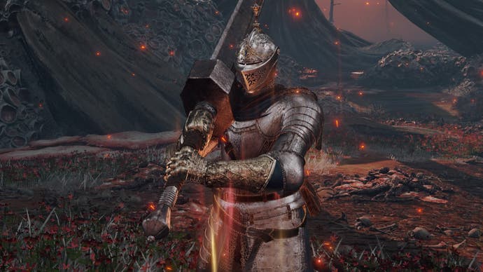 Screenshot of Elden Ring character wearing the Knight outfit