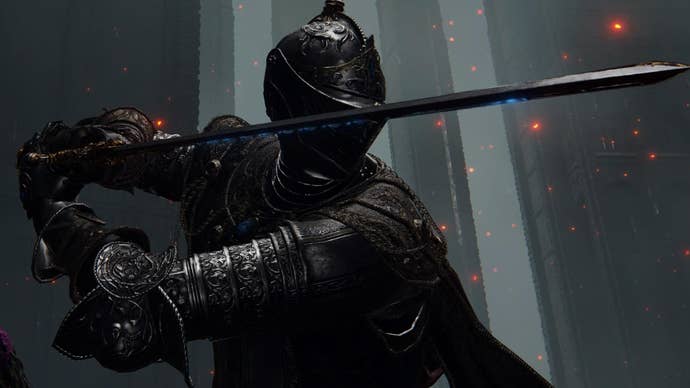 Character screenshot from Elden Ring showing the Carian Knight armour set