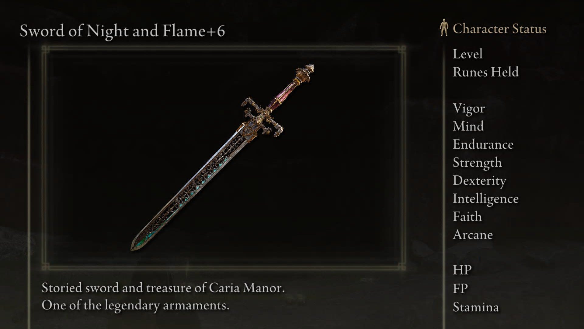 Best Elden Ring Sword of Night and Flame build stats, weapon and