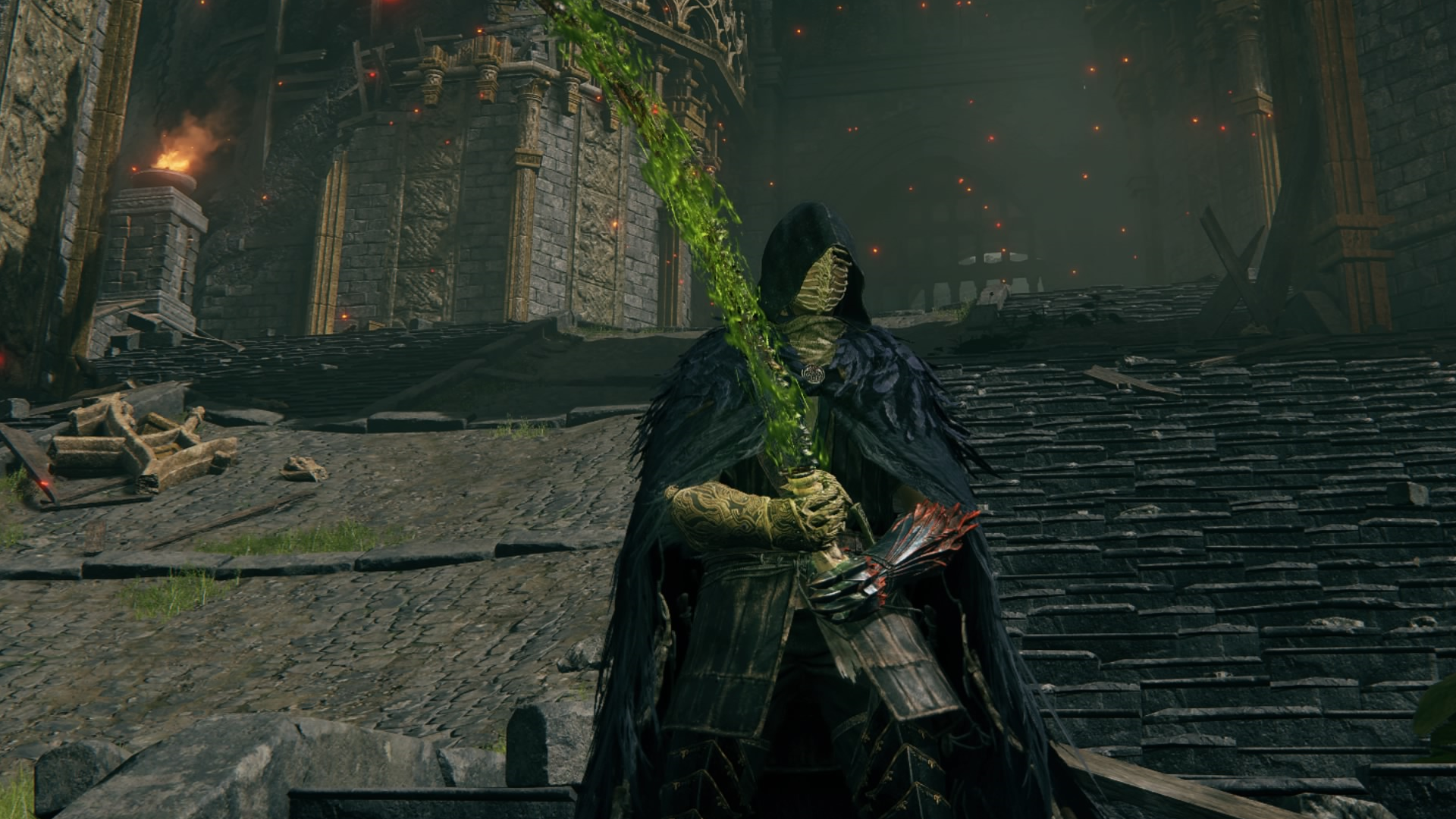 Character screenshot from Elden Ring showing the Raptor&rsquo;s armour set