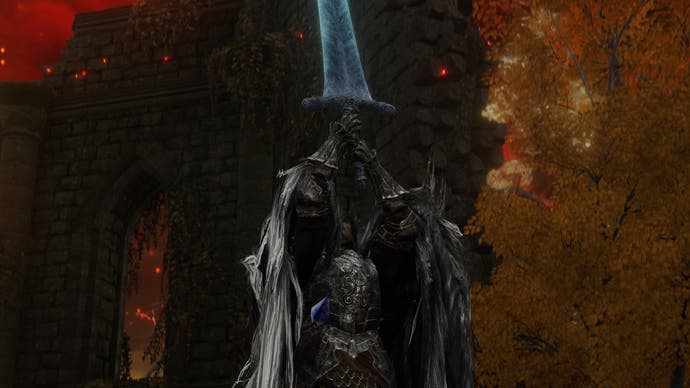 Elden Ring character screenshot showing the Dark Moon Greatsword weapon