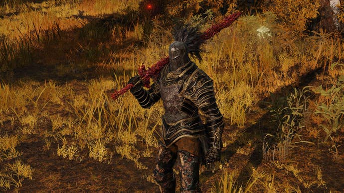 Character screenshot from Elden Ring wielding th Blasphemous Blade