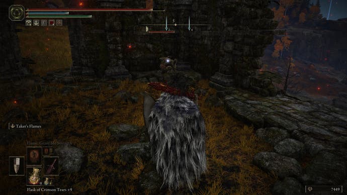 Character screenshot from Elden Ring showing the enemy who drops the Larval Tear in Altus Plateau