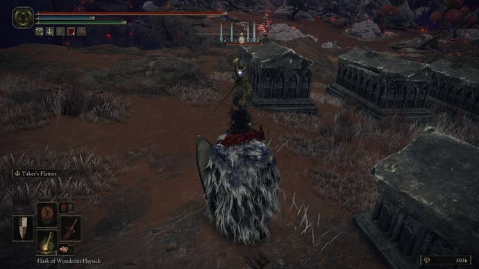 Character screenshot from Elden Ring showing the enemy who drops a Larval Tear in Caelid