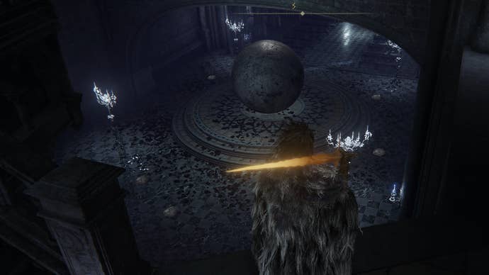 Character screenshot from Elden Ring showing the location of the Silver Sphere enemy in Nokron