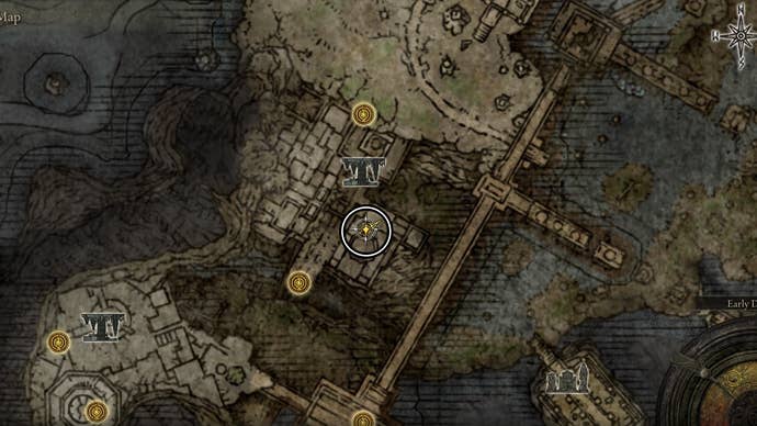 Map screenshot from Elden Ring showing the location of the Silver Sphere enemy in Nokron