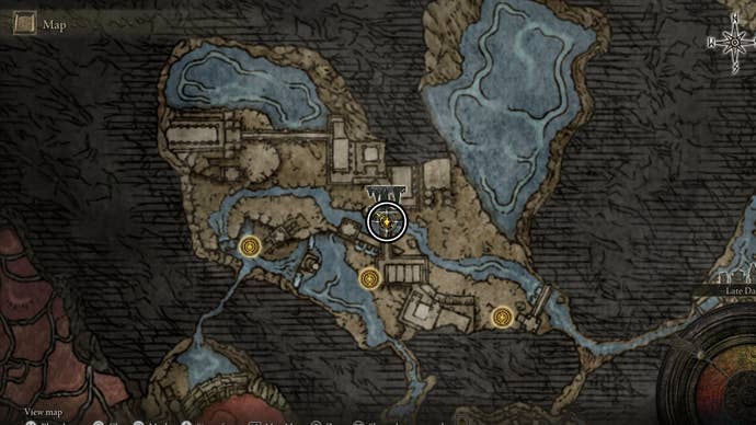 Map screenshot from Elden Ring showing the location of the first Silver Sphere enemy in Nokstella