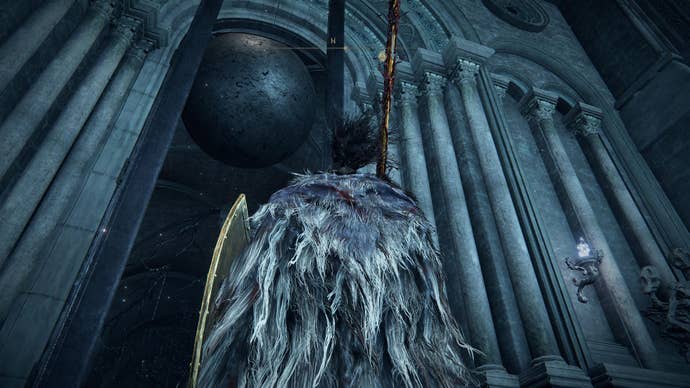 Character screenshot from Elden Ring showing the location of the second Silver Sphere enemy in Nokstella