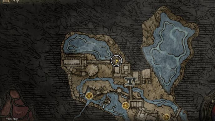 Map screenshot from Elden Ring showing the location of the third Silver Sphere enemy in Nokstella