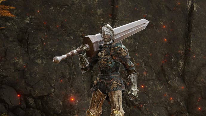 Character screenshot from Elden Ring holding the Greatsword