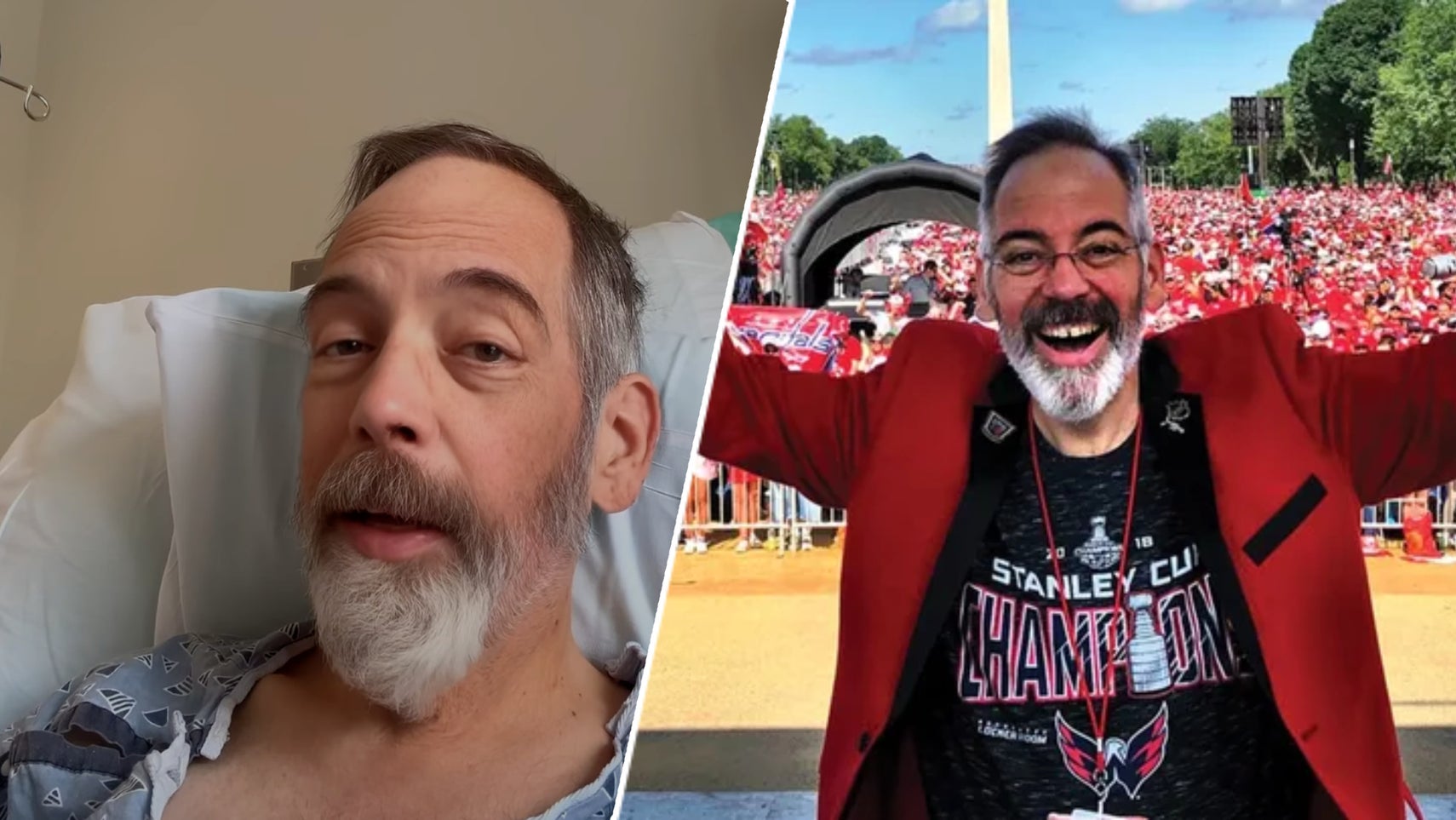 Elder Scrolls and Fallout voice actor Wes Johnson in his update video and at the Washington Capitals' championship parade. - 1