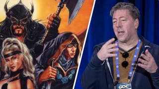 Image showing Elder Scrolls: Arena cover art on the left and Bethesda veteran Julian LeFay on the right.
