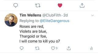 Twitter bans Elite Dangerous player for writing a poem about killing thargoids