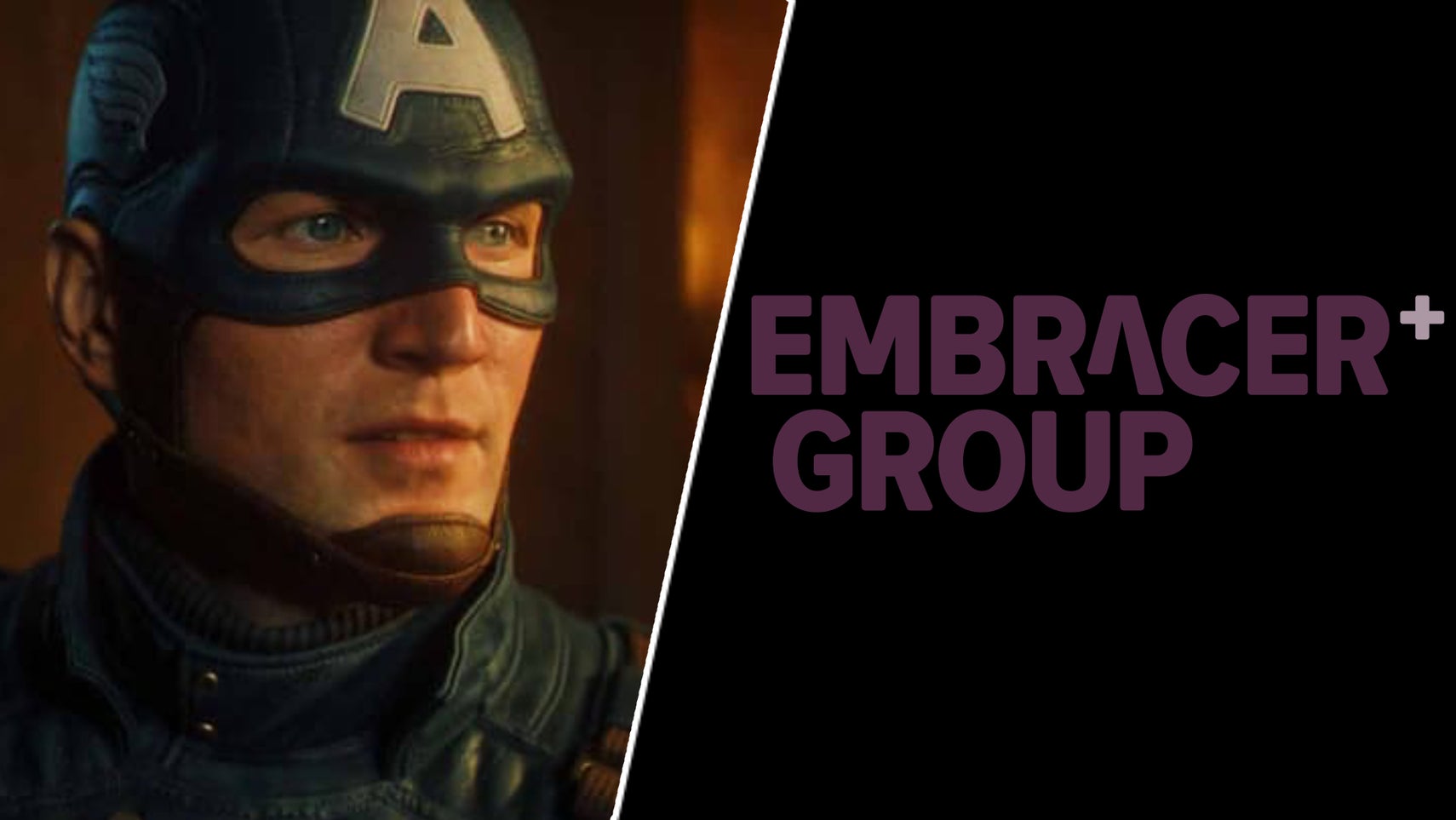 The Embracer Group logo opposite Captain America in Marvel 1943: Rise of Hydra. - 1