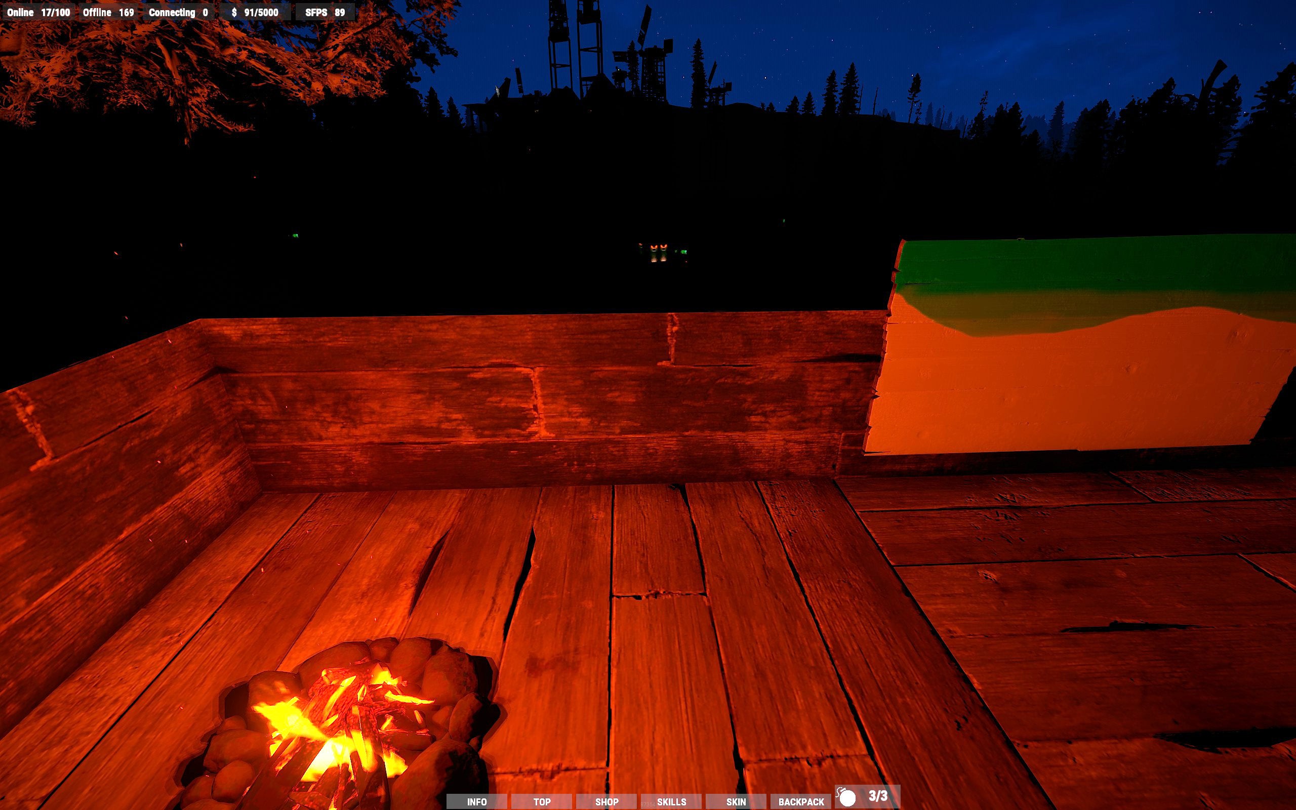 On a small wooden platform painting a picture in Rust, in the dark, when all of a sudden, in the distance, two eye-like lights appear. That&rsquo;s never a good sign.