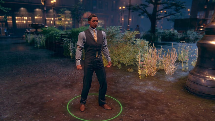 A screenshot of Empire Of Sin expansion Make It Count, showing new boss Maxim Zelnick.