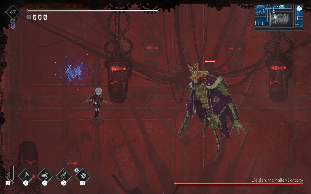 A young girl swims under water as she fits a boss in Ender Magnolia: Bloom in the Mist.