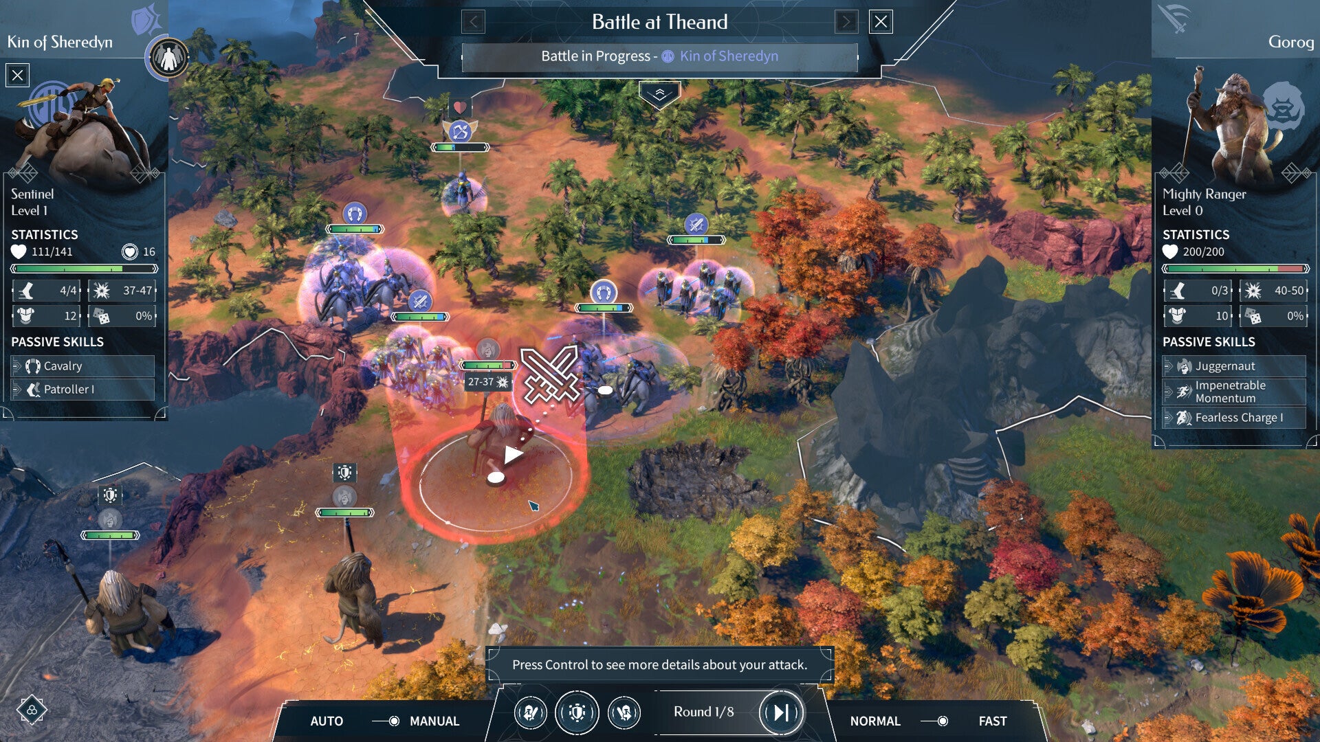 A turn-based battle in Endless Legend 2