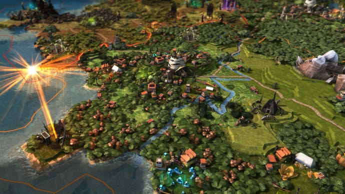 A screenshot of a built up grassy plain in Endless Legend