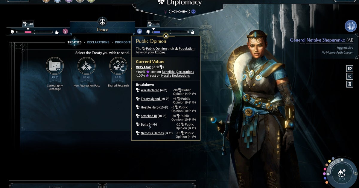 Endless Legend 2's answer to the common 4X problem of "goldfish" AI is a cunning system of badges, from Pleasant to Bully