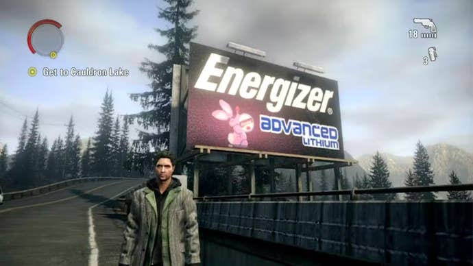 An advertising board for Energizer batteries inside Remedy’s Alan Wake