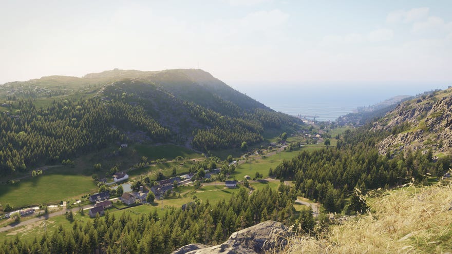 A valley in a screenshot of Enfusion, Bohemia Interactive’s new game engine.