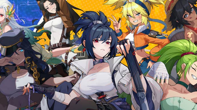 Anime style art of various female characters that are obvious ripoffs of characters like Sasuke and Naruto, Zoro and Luffy from One Piece, and more.