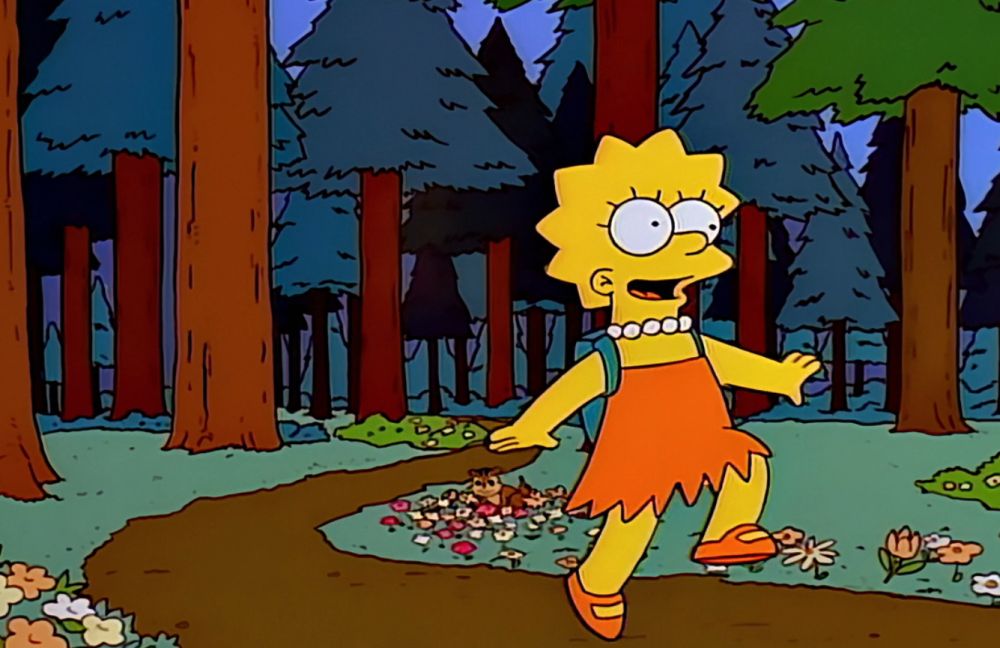 The Simpsons - You Only Move Twice - Lisa enjoying nature and getting a chipmunk eaten by an owl. - 6