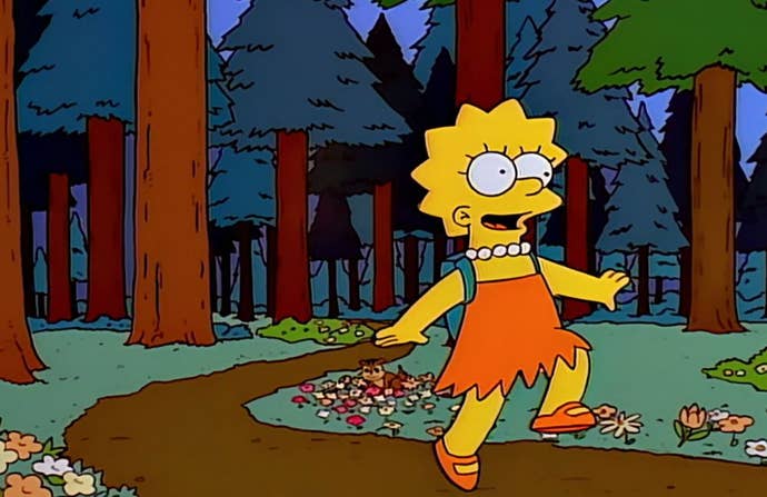 The Simpsons - You Only Move Twice - Lisa enjoying nature and getting a chipmunk eaten by an owl.