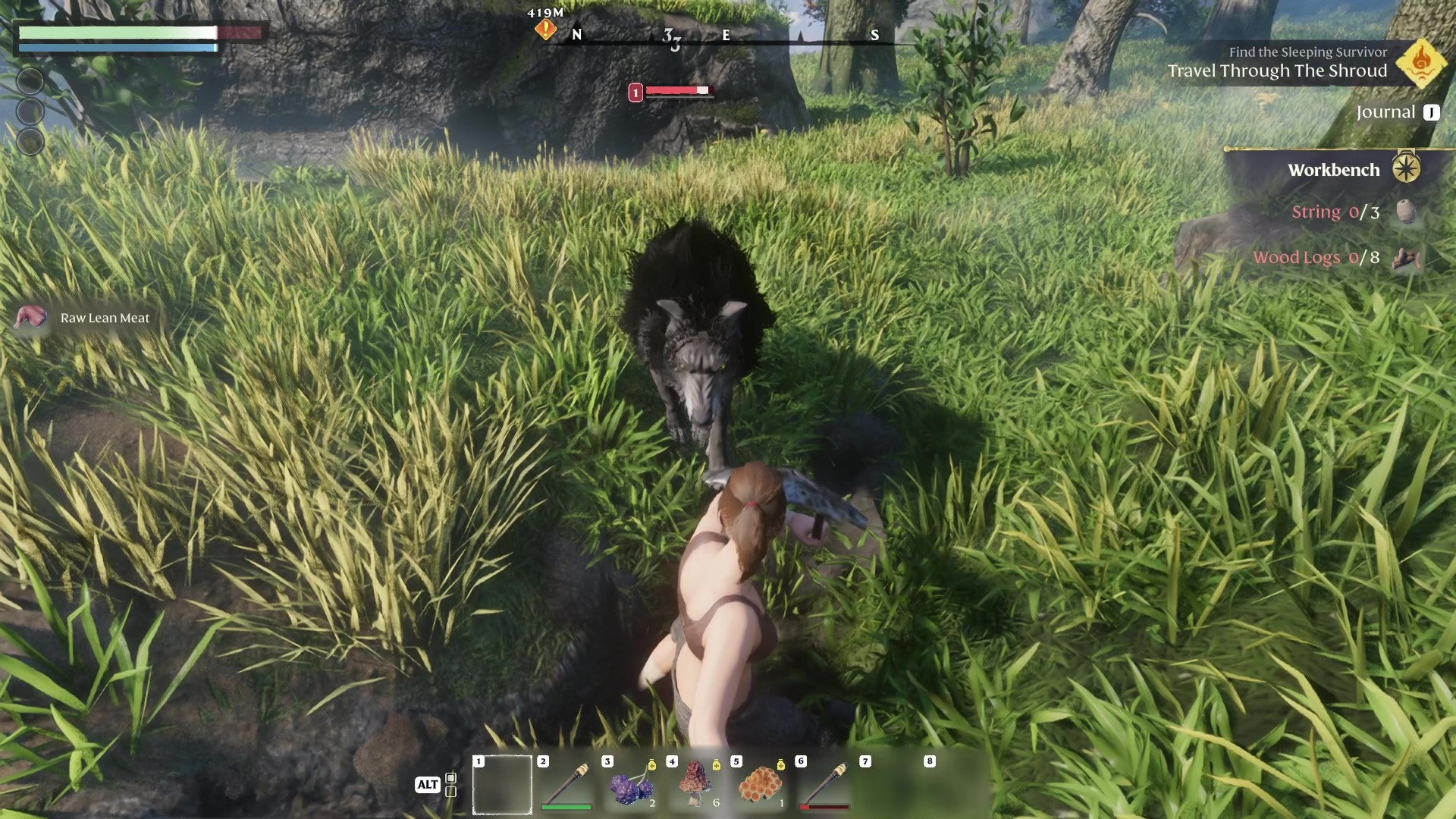 A wolf attacks a player character in Enshrouded. - 1