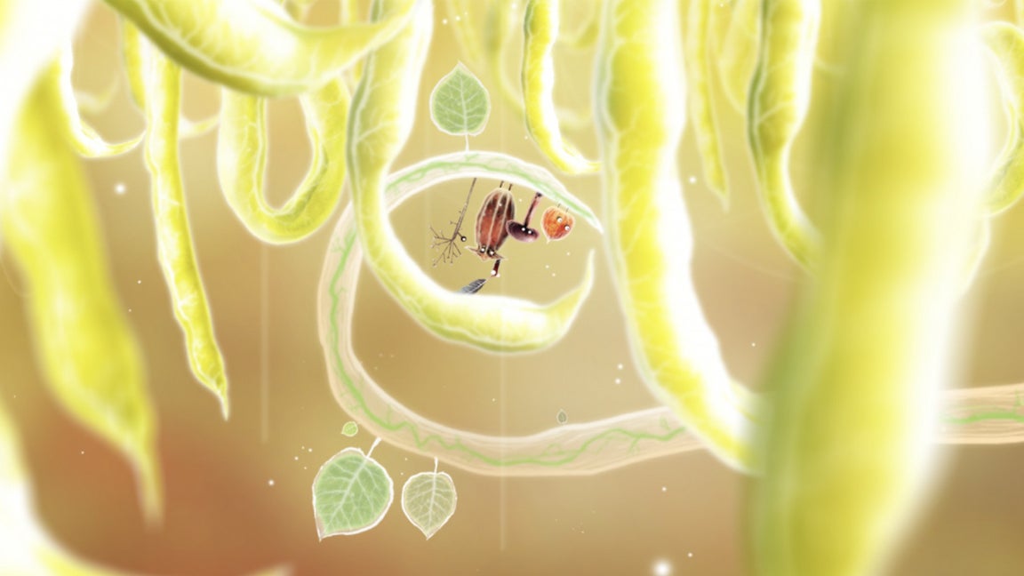 Insects exploring the colourful, abstract botanical world of the point and click game Botanicula.
