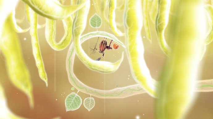Insects exploring the colourful, abstract botanical world of the point and click game Botanicula.