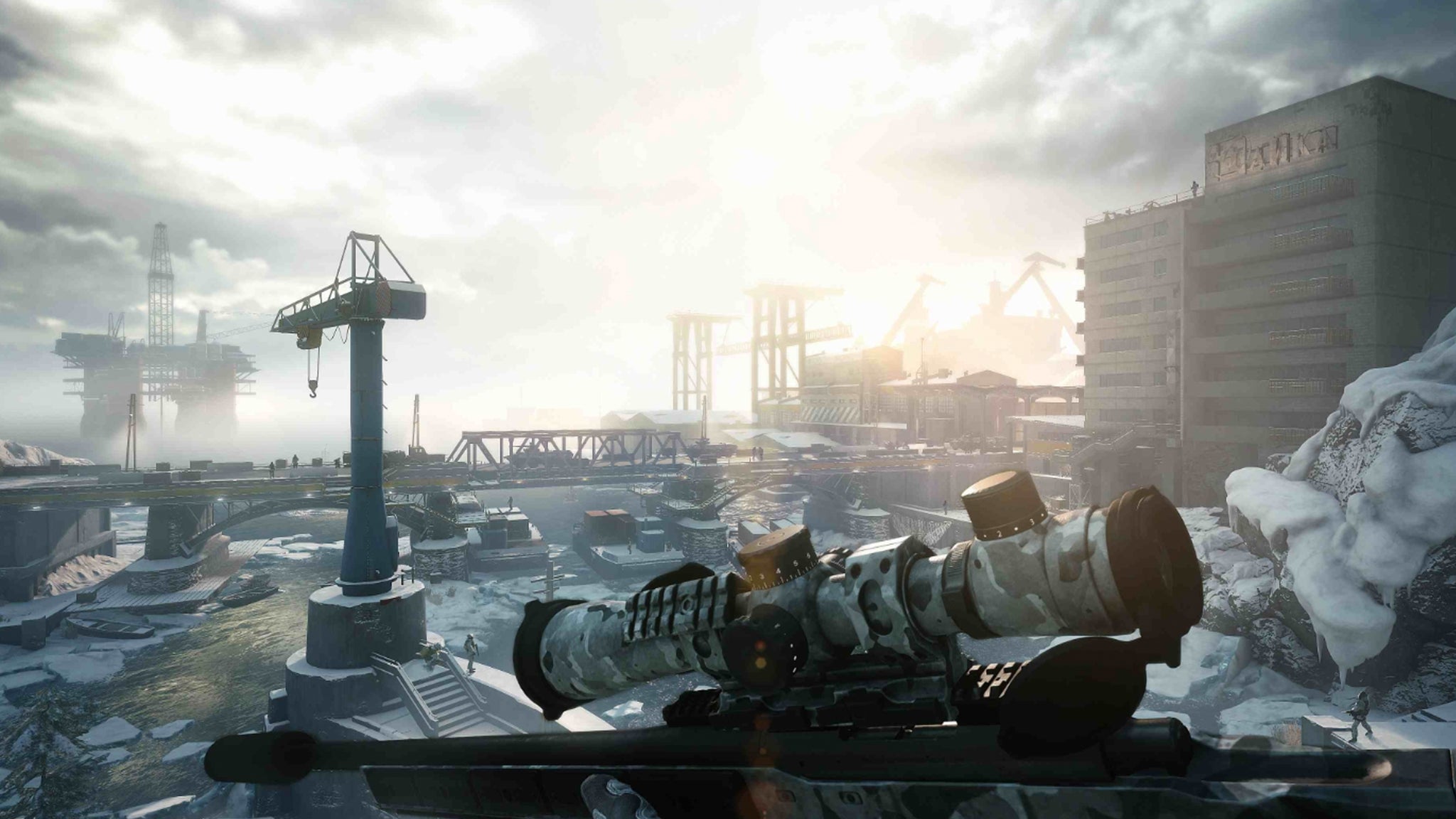 A character holds a sniper rifle in the game Sniper Ghost Warrior Contracts. - 4