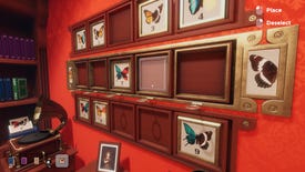 A wall of butterfly pictures in Escape Simulator.