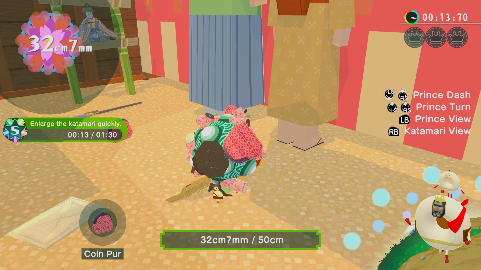 Ban-ban rolling a katamari in Once Upon a Katamari. - 4
