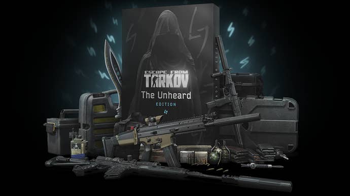 The contents of Escape from Tarkov’s $250 Unheard Edition, including unique items, starting boosters and an exclusive PvE mode