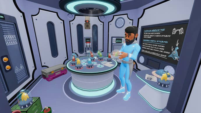 A character solves a puzzle in Escape Simulator’s Among Us DLC