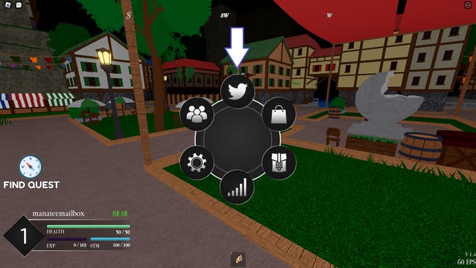 A screenshot from Eternal Piece in Roblox showing the game's menu wheel.
