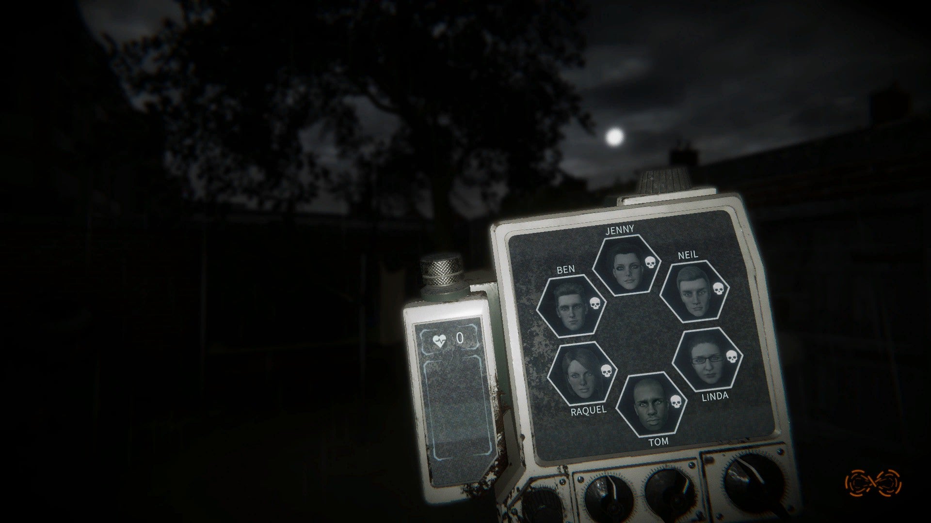 Eternal Threads review - you hold your scanner up in first person, its screen shows six characters' faces