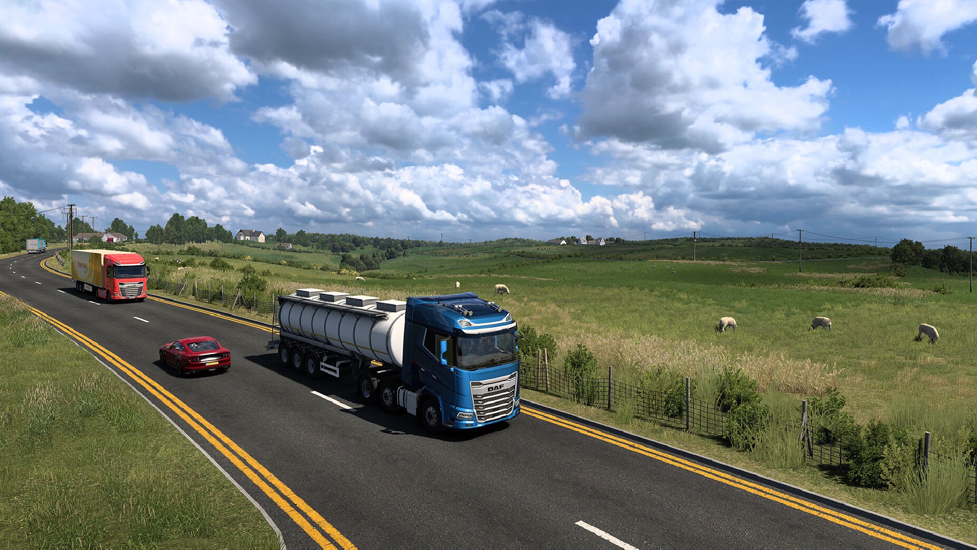 Some trucks trucking successful  Euro Truck Simulator 2's Isle of Ireland expansion.