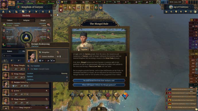A message from the Mongol rulers in Europa Universalis 5.