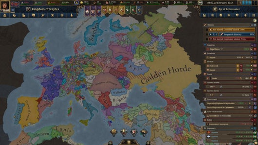 A map of Europe in Europa Universalis V.
